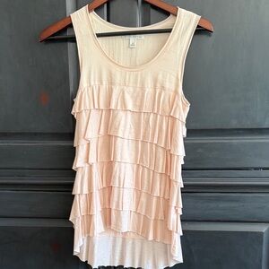 Banana Republic Soft Pink Ruffle Tank Top